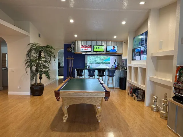 a bed room with a bed and a couch