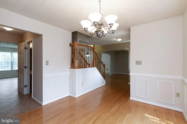a view of a livingroom with a chandelier