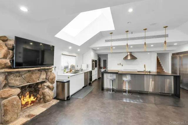 a kitchen with lots of counter top space
