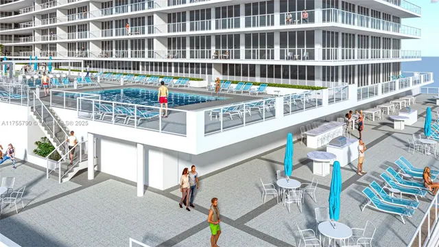 a view of a cafe with sitting area