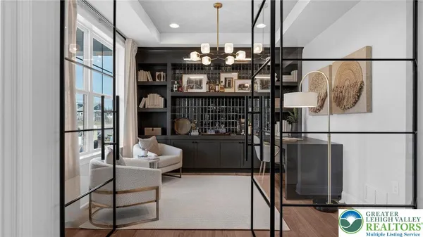 a living room with furniture