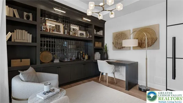 a living room with furniture