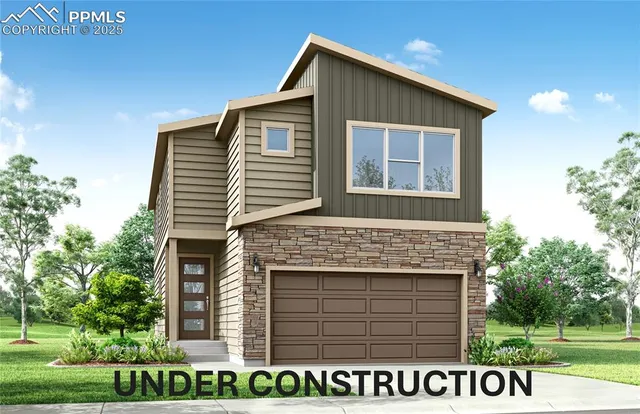 a view of front of house with a door