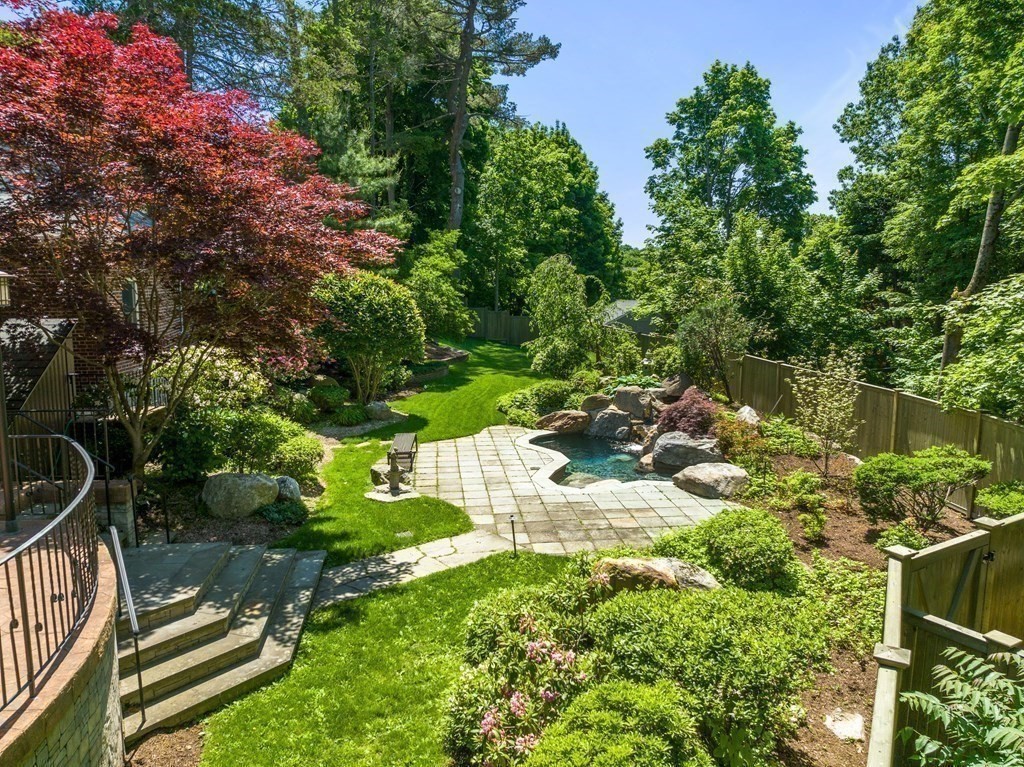 170 Hyslop Road Brookline, MA 02445 - Photo 35 of 37 an aerial view of residential house with outdoor space and trees all around