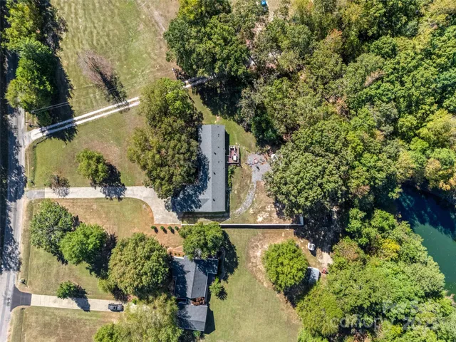 an aerial view of a forest with trees