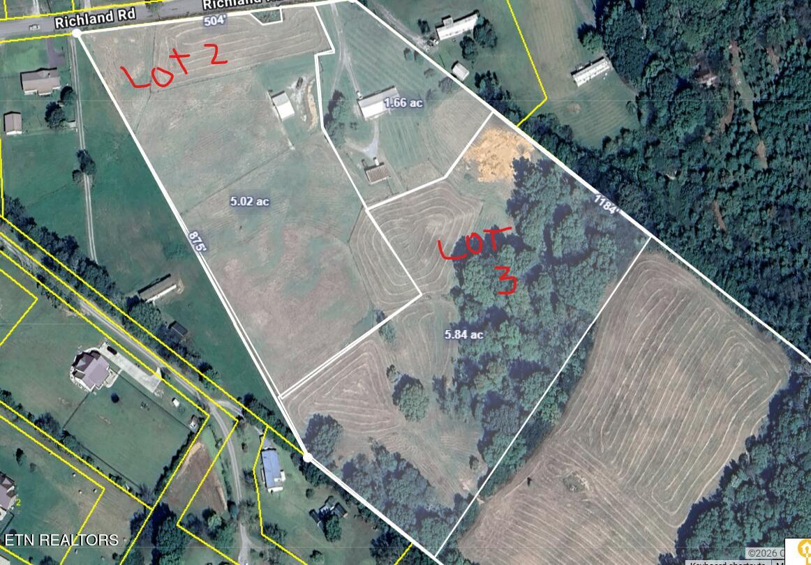 Lot 2 Richland Road Blaine, TN 37709 - Photo 29 of 30 Lot 2 & 3 Aerial Boundaries