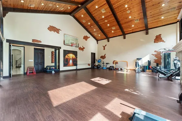 a living room with furniture