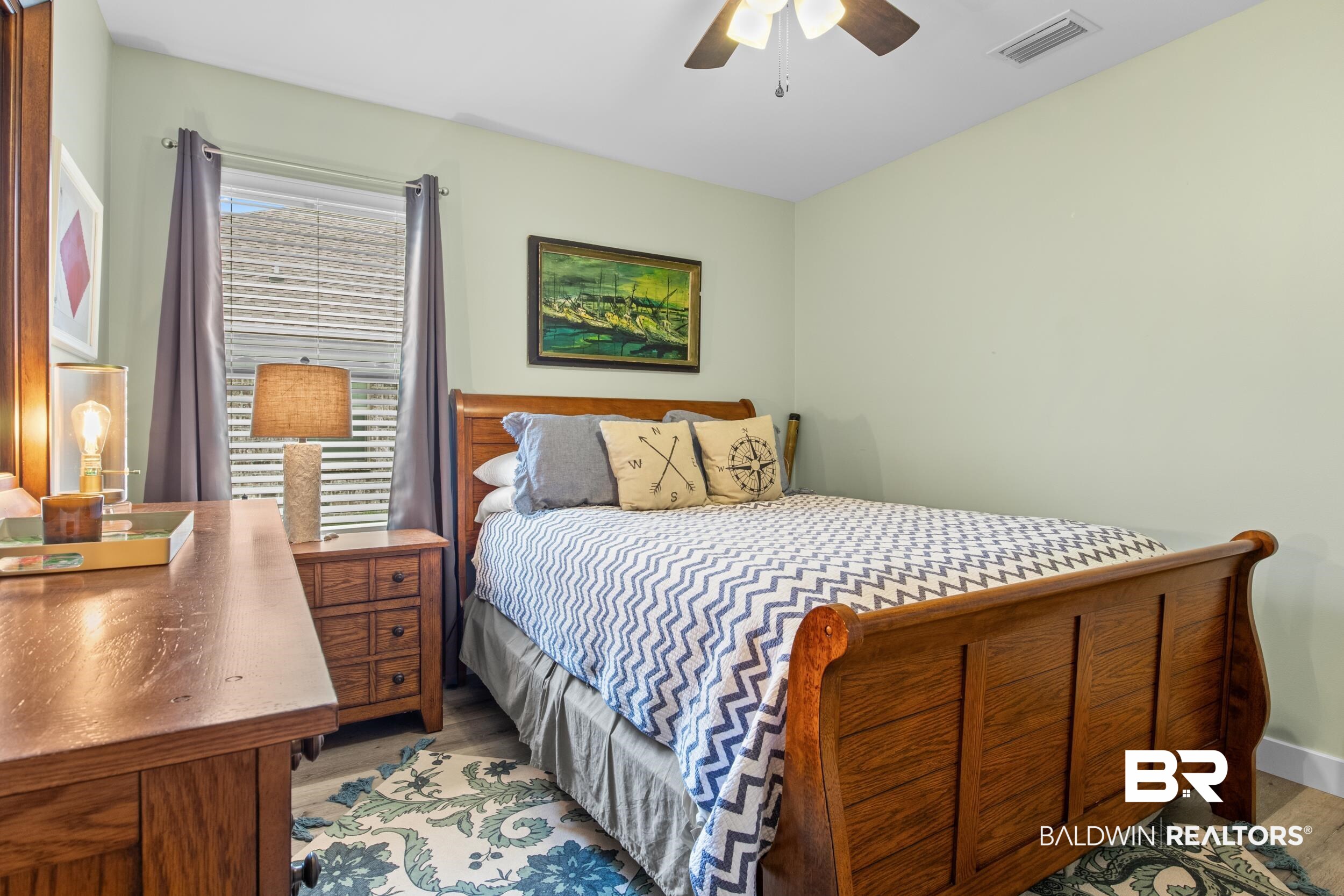 3852 Chesterfield Lane Foley, AL 36535 - Photo 24 of 34 Bedroom featuring ceiling fan and light hardwood / wood-style floors