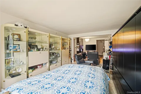 a bedroom with furniture and a window