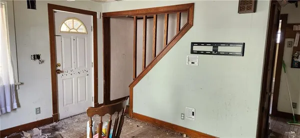 a view of a hallway with elevator