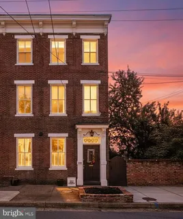 a front view of a building with yard