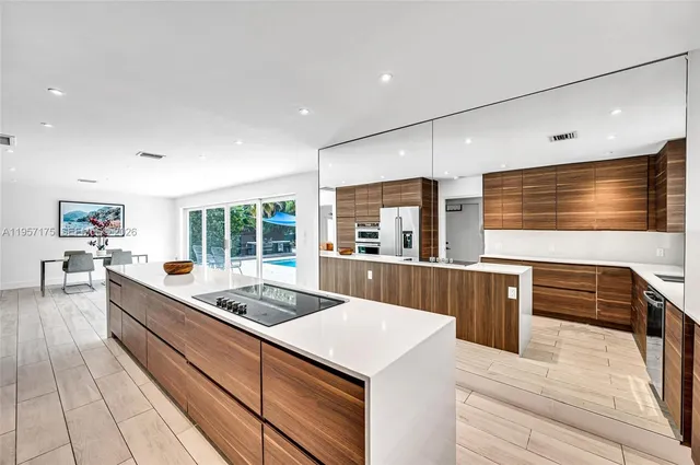 a bathroom with a shower and a bath tub