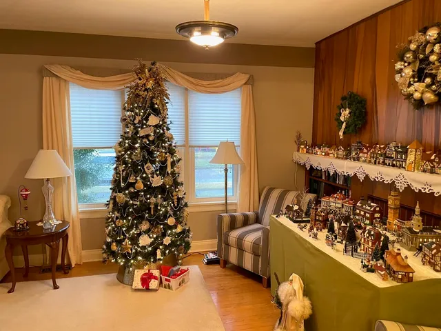 a room with lots of trees flowers and potted plants