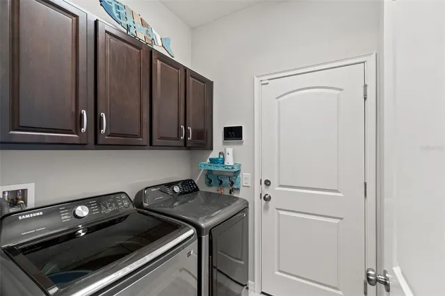 a view of an empty room with stairs