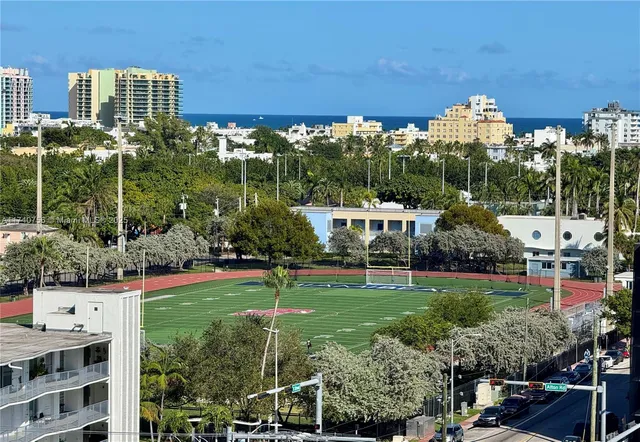 a view of a city with tall buildings