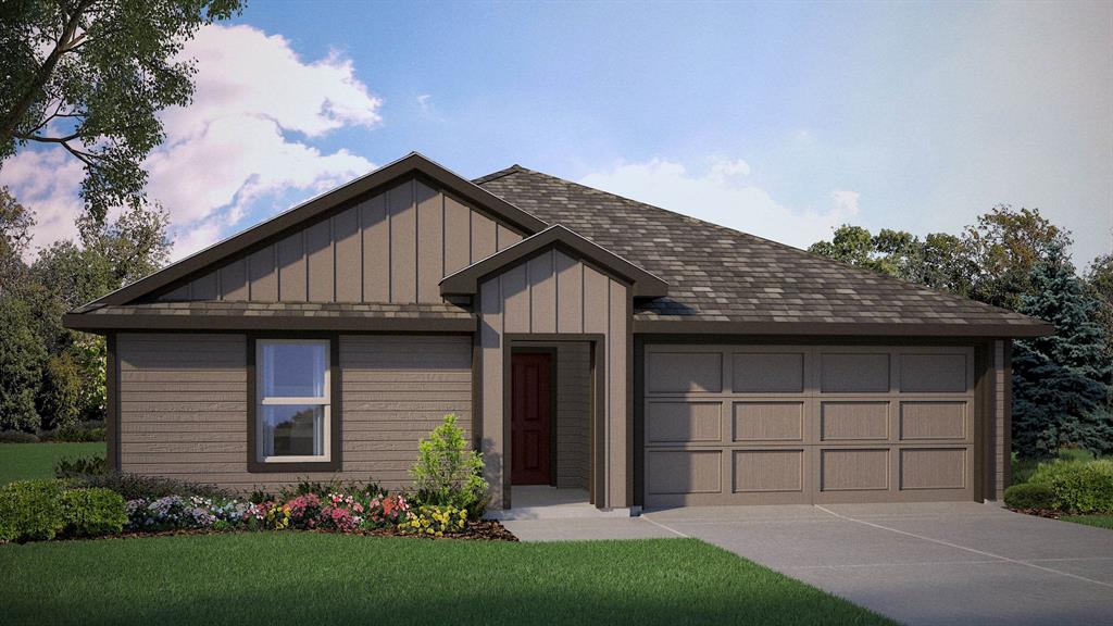 10913 Lone Ranger Lane Crowley, TX 76036 - Photo 2 of 3 Front Elevation - D.R. Horton's BaileyFloorplan Elevation W - All Home and community information, including pricing, included features, terms, availability and amenities, are subject to change at any time without notice or obligation. All Drawings, pictures, photographs, video, square footages, floor plans, elevations, features, colors and sizes are approximate for illustration purposes only and will vary from the homes as built.