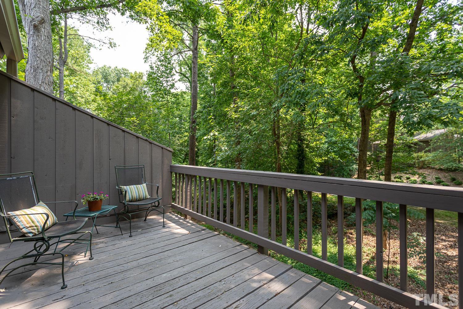 118 Ridge Trail Chapel Hill, NC 27516 - Photo 20 of 31 a view of balcony with wooden floor and outdoor seating