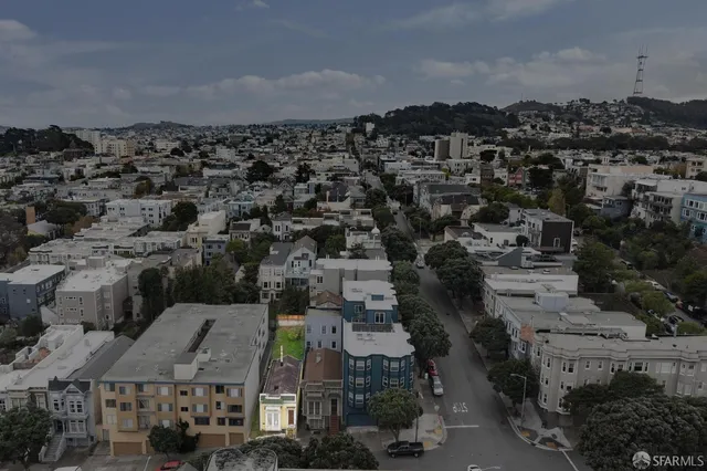 an aerial view of multiple house