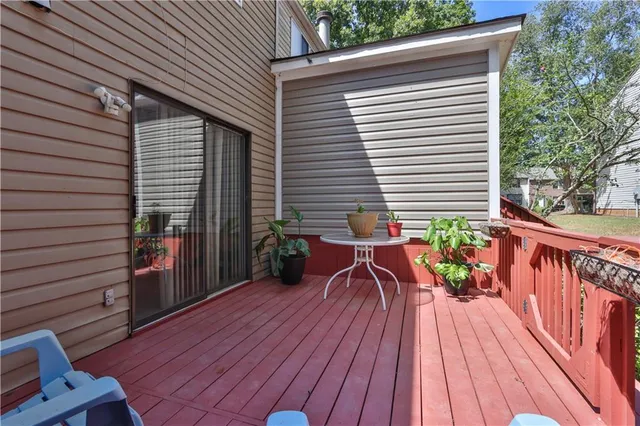a view of a chairs on the deck