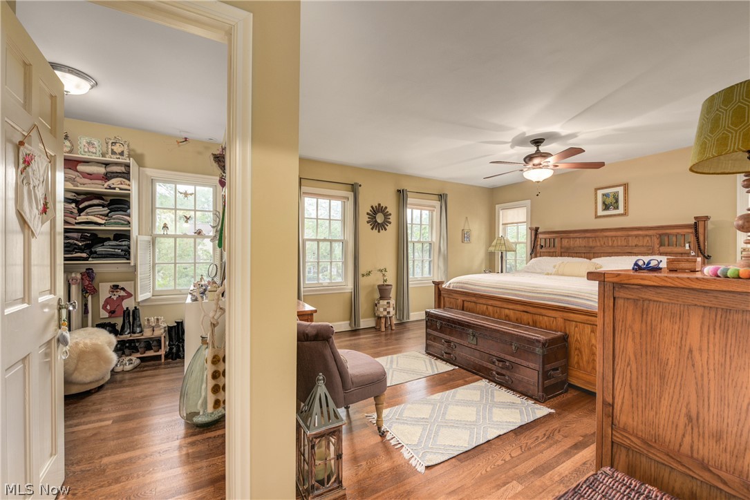 3349 Elsmere Road Cleveland, OH 44120 - Photo 23 of 50 Bedroom featuring dark hardwood / wood-style floors and ceiling fan