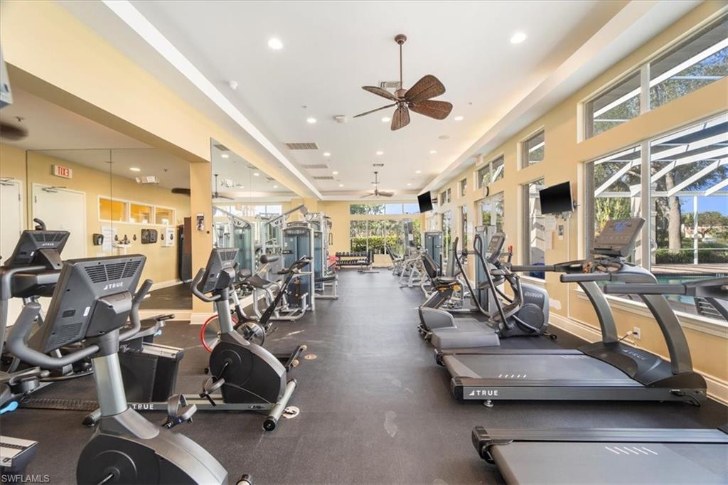 3343 Sandpiper Way Naples, FL 34109 - Photo 31 of 31 Exercise room with ceiling fan