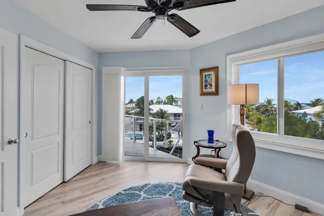 a view of a lake with a deck