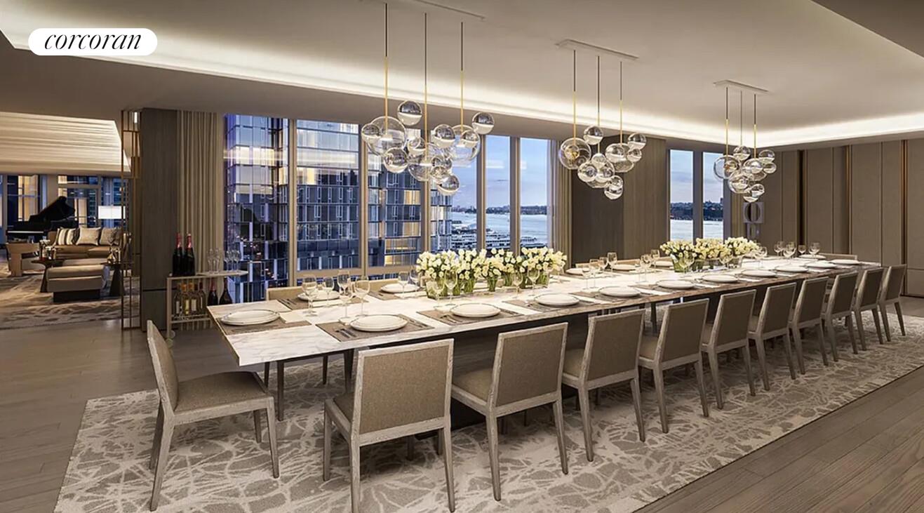 30 Riverside Boulevard, Unit 22F Manhattan, NY 10069 - Photo 12 of 16 a dining table with chairs and view of kitchen