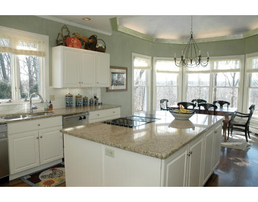 138 Partridge Lane Concord, MA 01742 - Photo 7 of 19 a kitchen with stainless steel appliances granite countertop a sink a counter top space and living room view