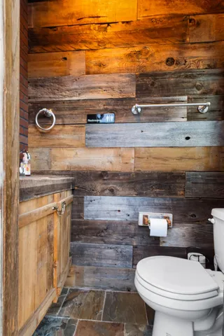 a bathroom with a toilet and a sink