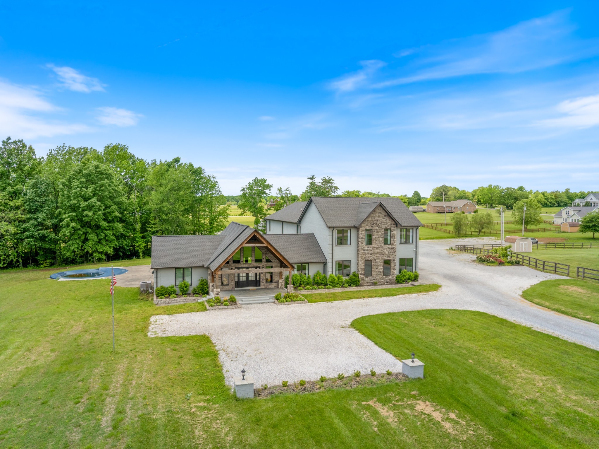3791 Sylvia Road Dickson, TN 37055 - Photo 3 of 82 an aerial view of a house with swimming pool garden and patio