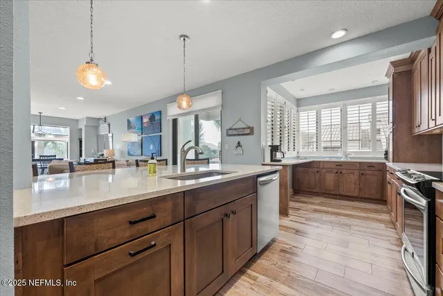 a bedroom with a bed and a mirror