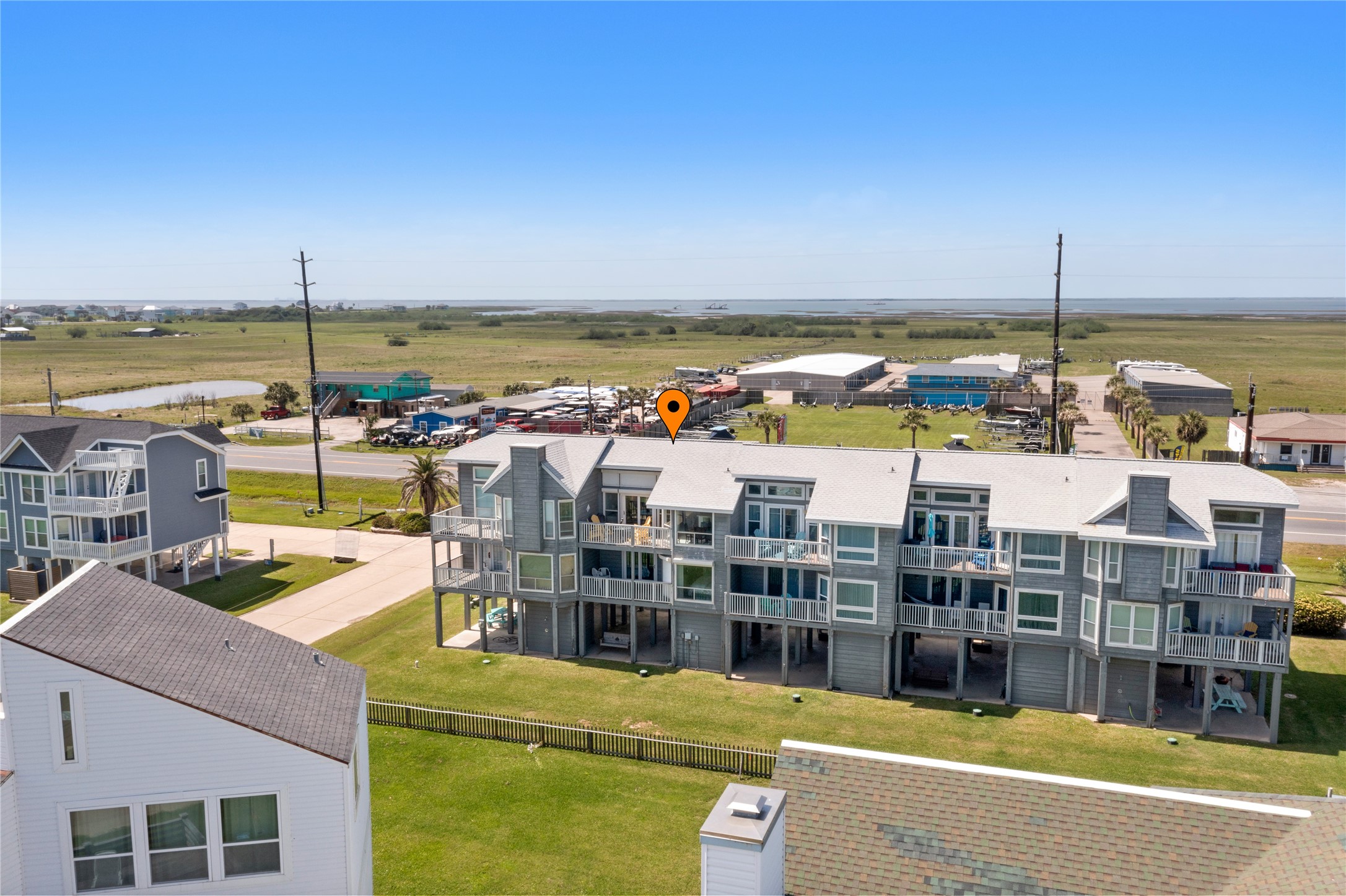 17627 Termini-San Luis Pass Road Galveston, TX 77554 - Photo 26 of 28 Aerial view looking towards the West Bay