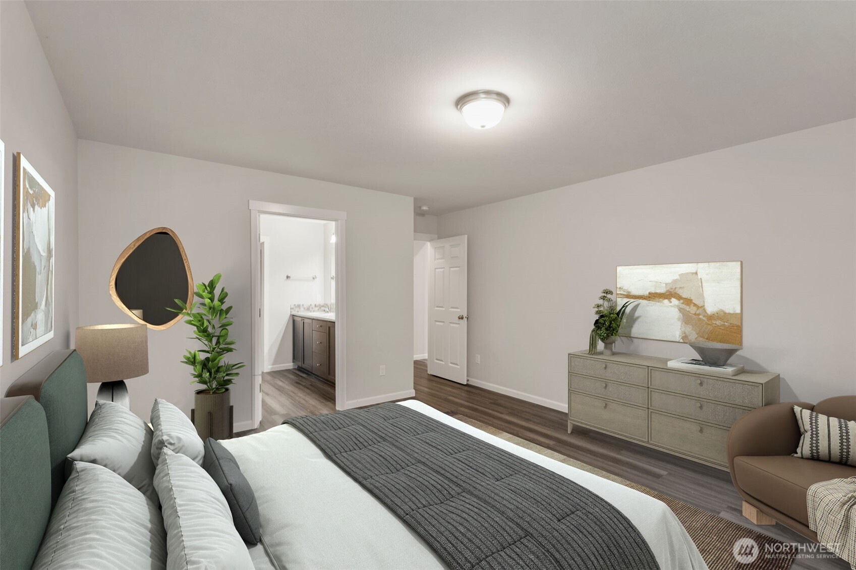 174 East Island View Avenue Port Townsend, WA 98368 - Photo 22 of 39 a bedroom with a bed and a couch