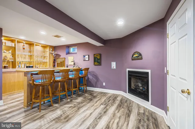 an aerial view of a house with swimming pool
