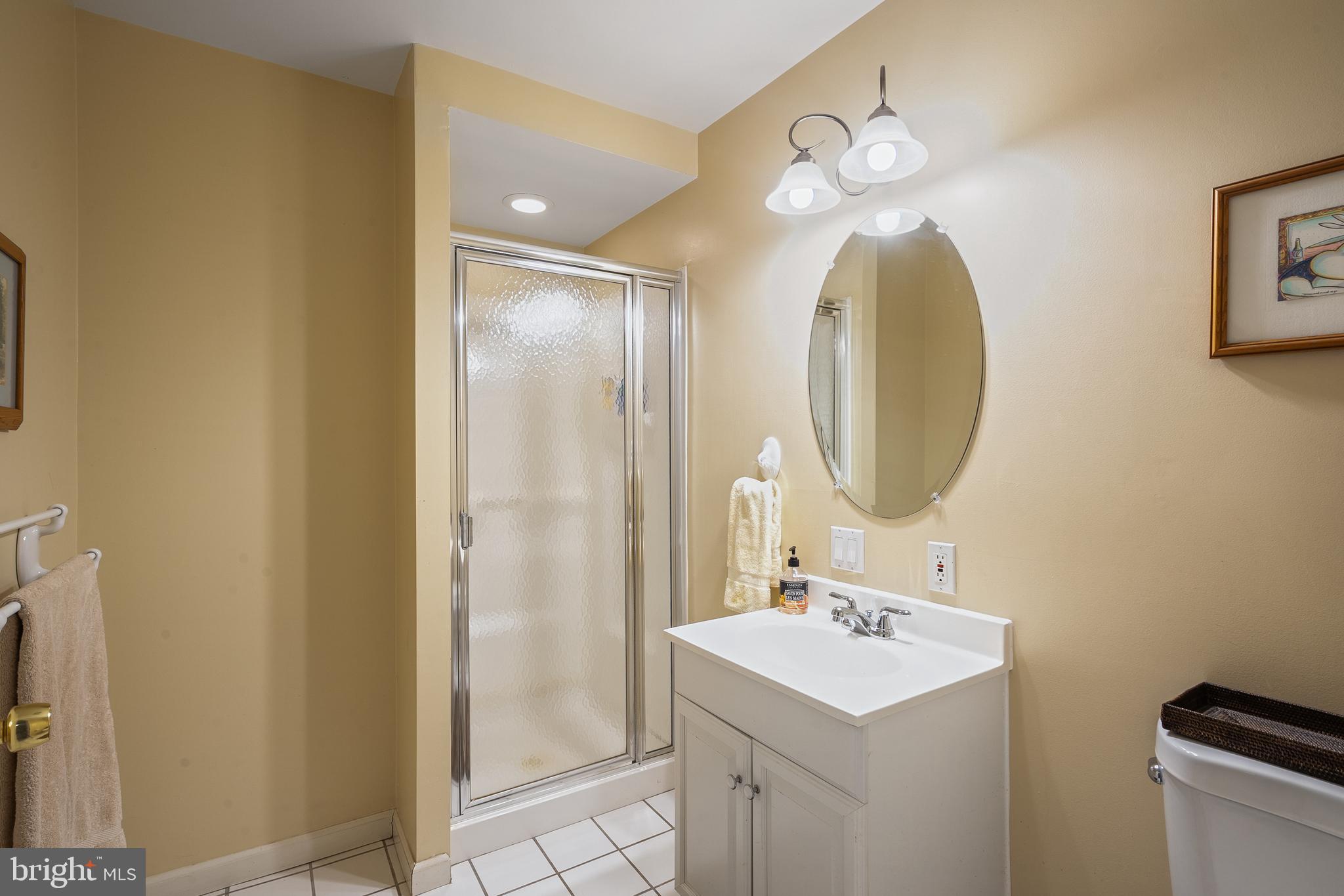 27 Donovan Road Pennington, NJ 08534 - Photo 45 of 60 a bathroom with a sink mirror and a shower