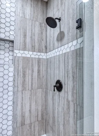 a close up of a shower