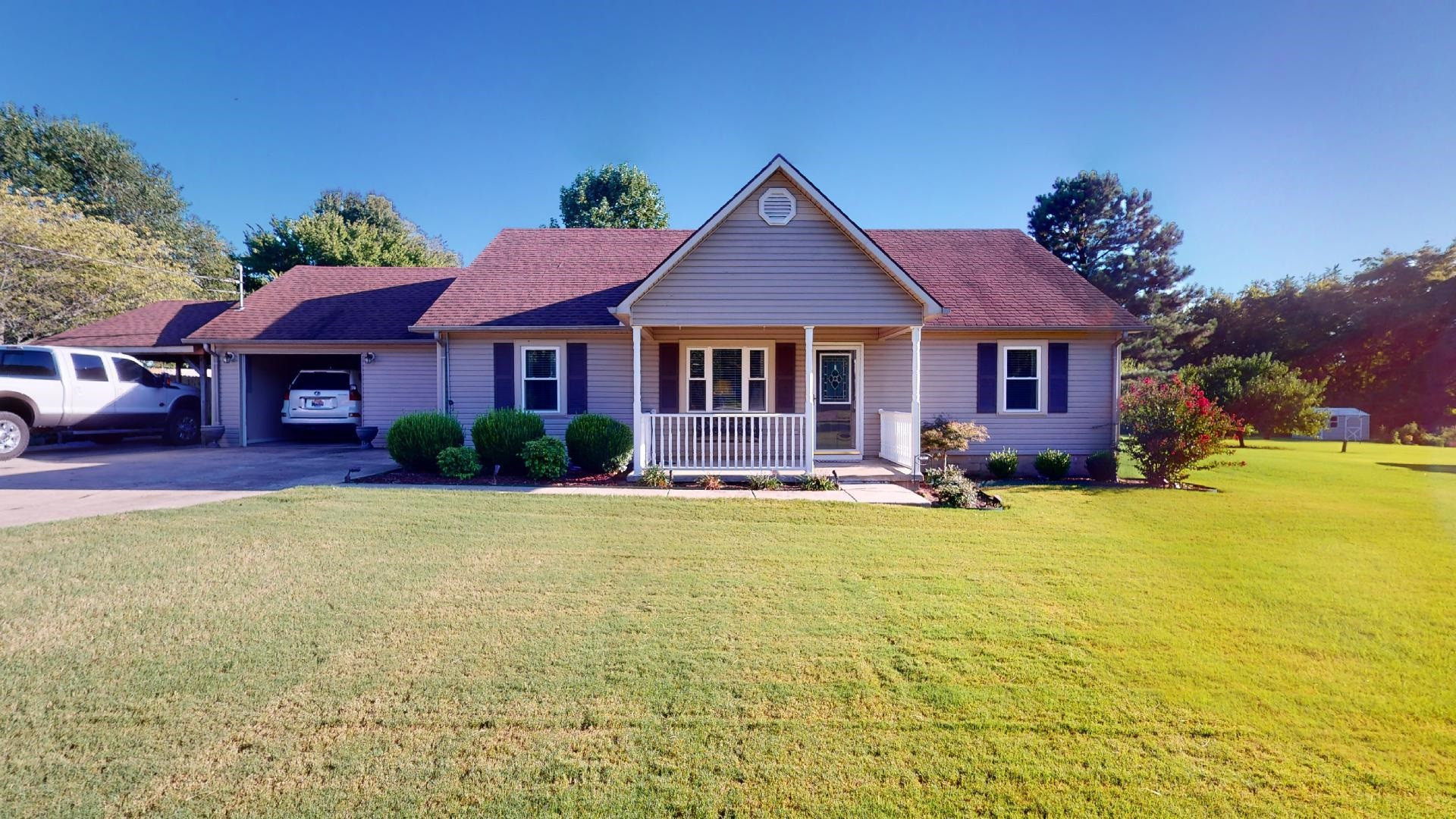 a front view of a house with swimming pool