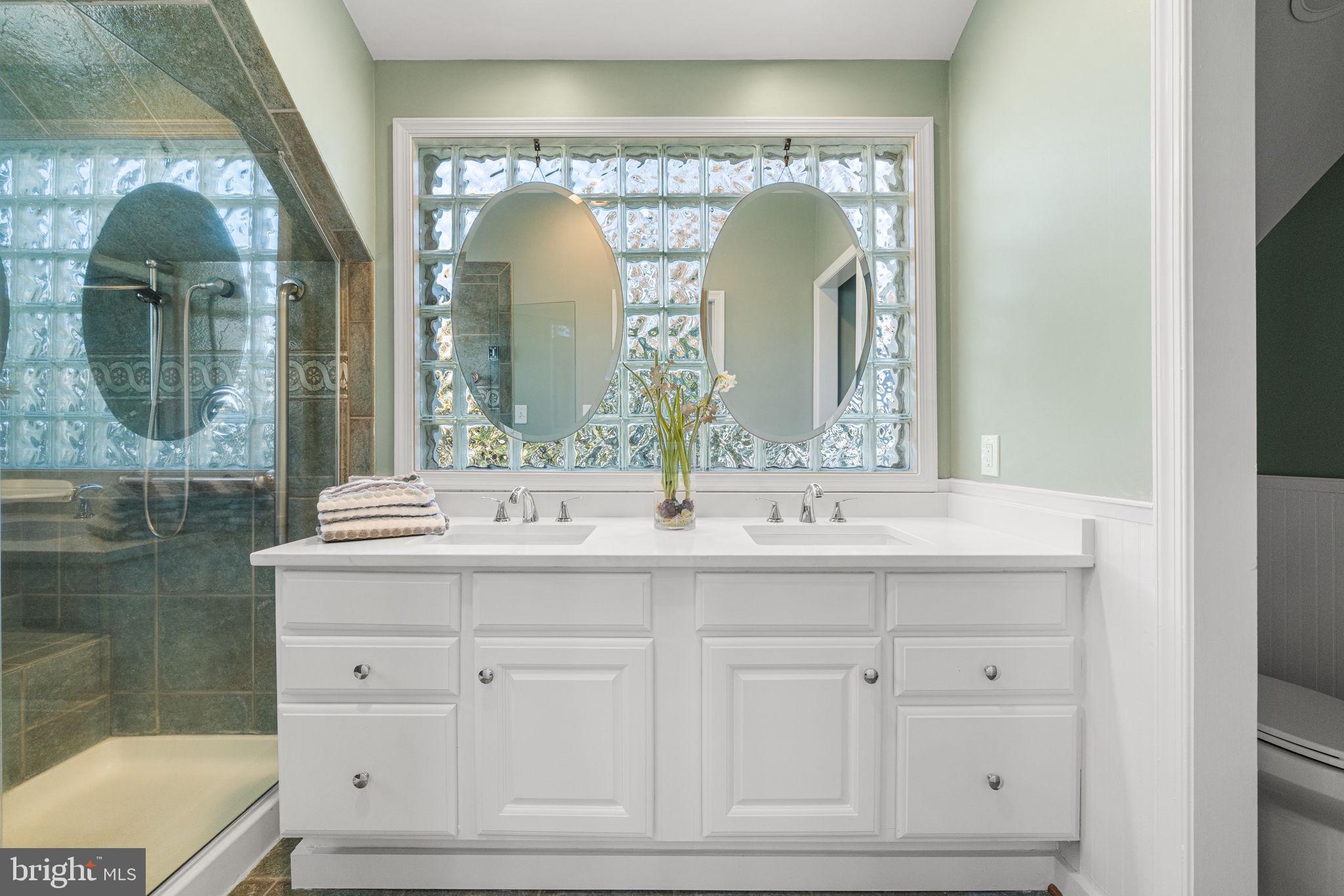 4613 8th Road South Arlington, VA 22204 - Photo 43 of 59 a bathroom with a double vanity sink and a mirror
