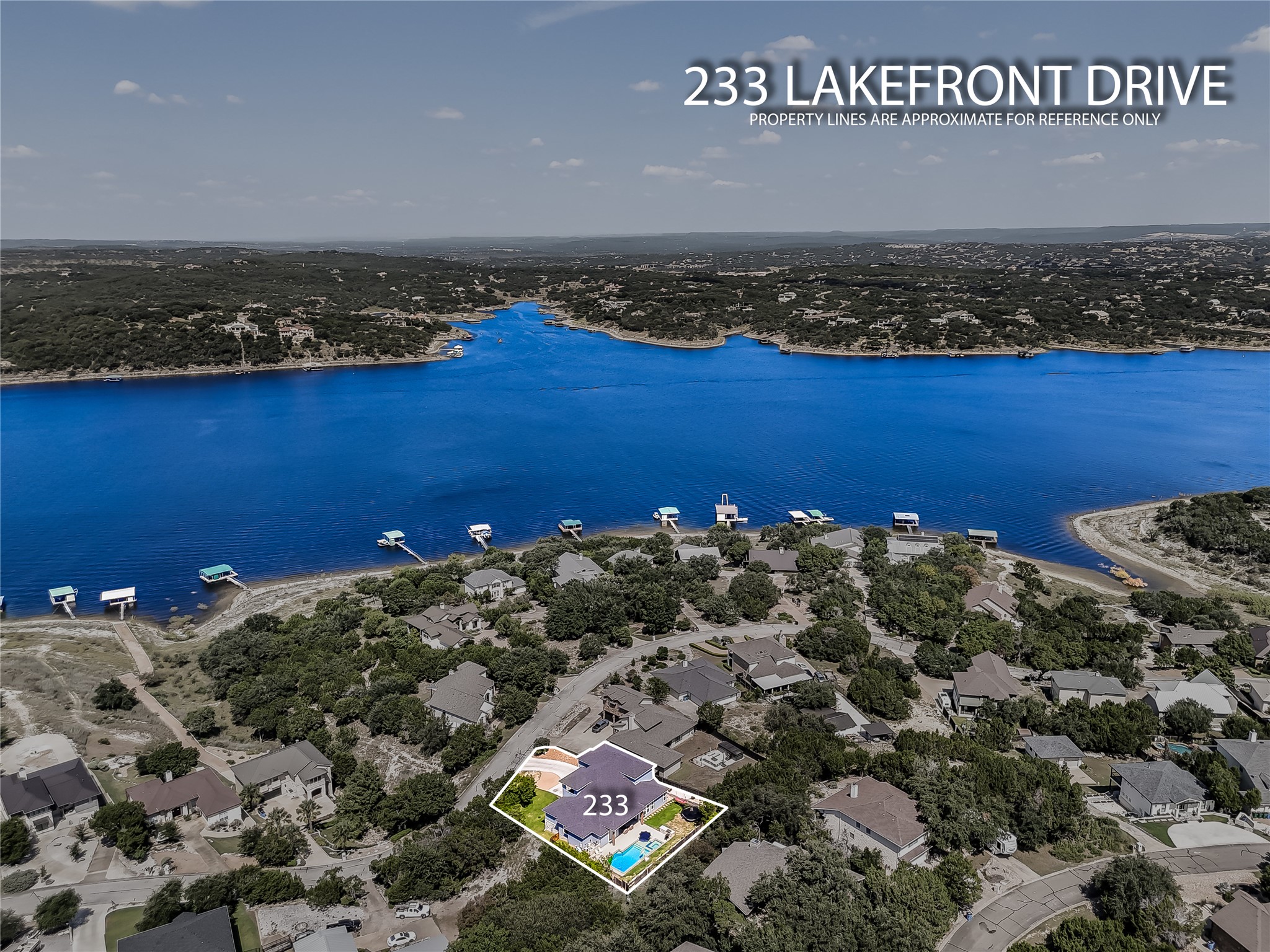 233 Lakefront Drive Lago Vista, TX 78645 - Photo 35 of 40 an aerial view of a houses