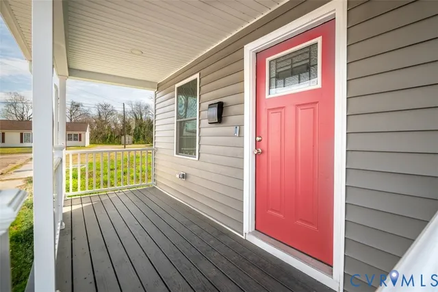 a view of a house with a porch