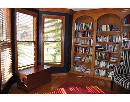 360 Pinkerton Road Wexford, PA 15090 - Photo 9 of 18 Den. Den with Built-In Shelving, Bay Window & Crown Moldings