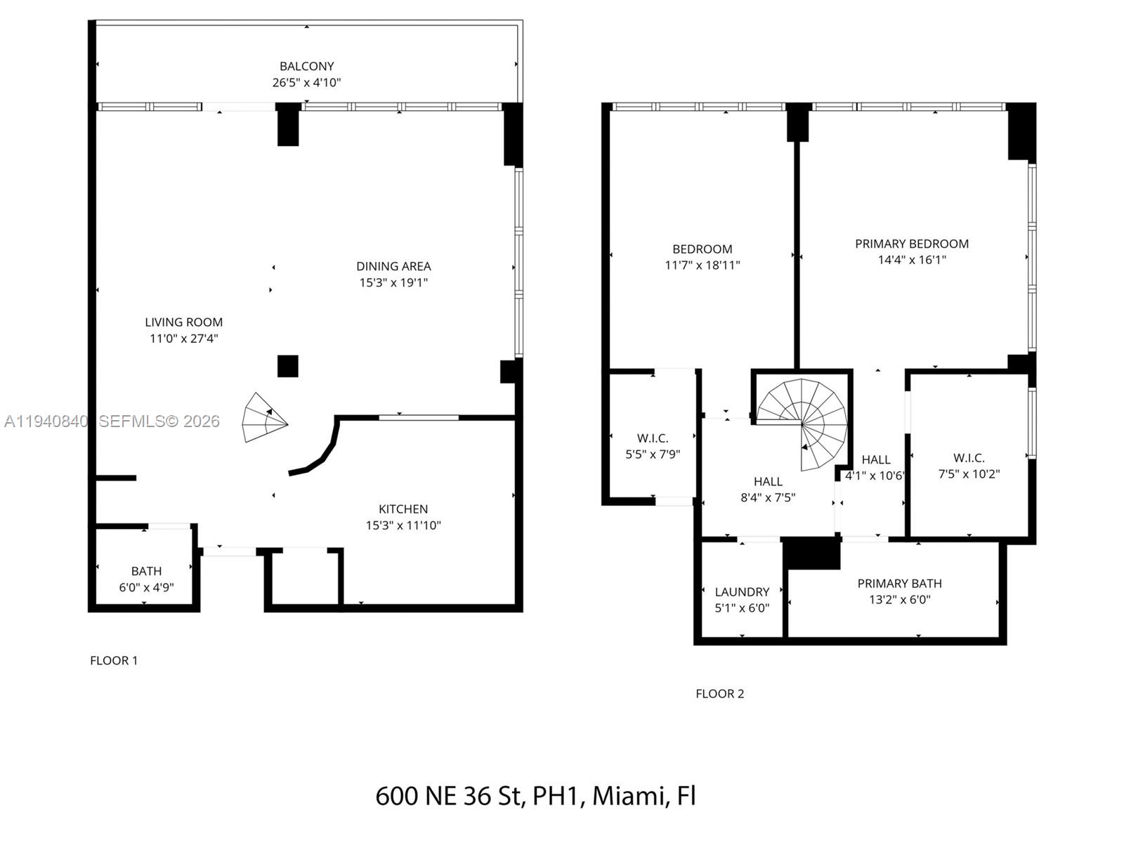 600 Northeast 36th Street, Unit PH1 Miami, FL 33137 - Photo 20 of 41 a picture of a floor plan
