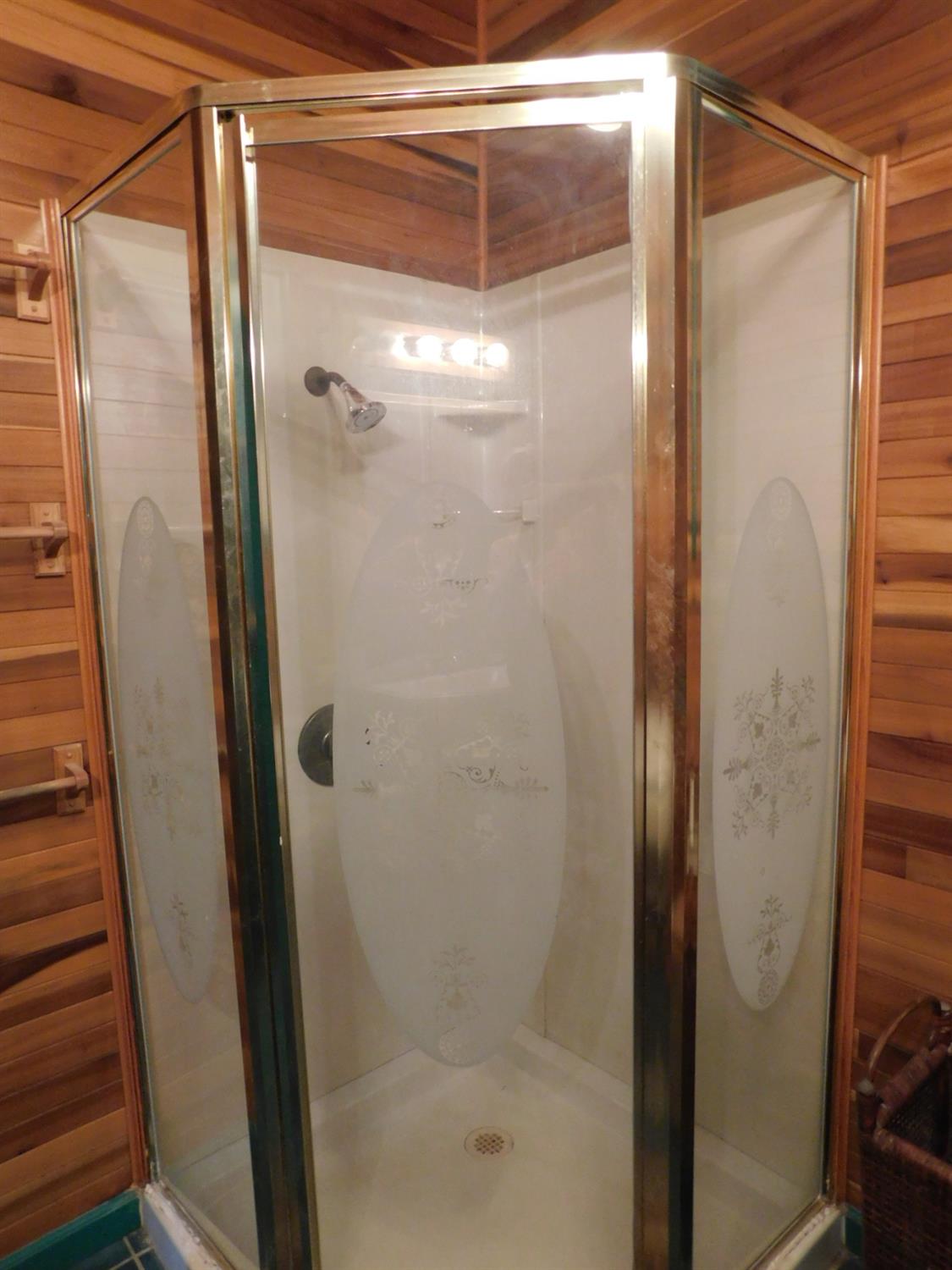 322 East 2nd Street Madison, IN 47250 - Photo 35 of 54 CORNER SHOWER IN CEDAR LINED BATHROOM WITH TUB
