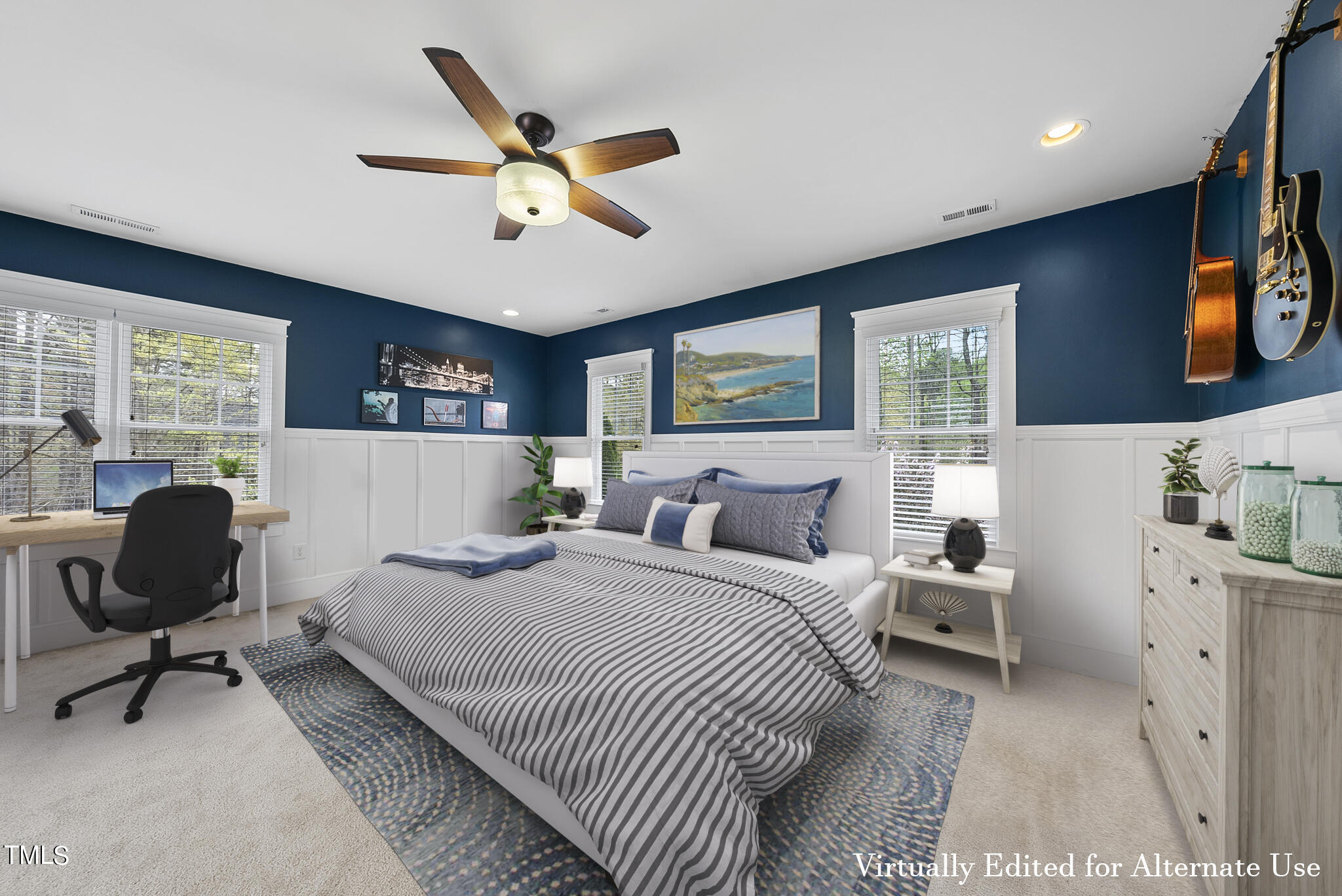 101 Redhill Road Holly Springs, NC 27540 - Photo 16 of 41 Need a 4th bedroom? This room can be a 4th bedroom and you still have a bonus room on the 1st floor! Virtually staged to show an alternative use