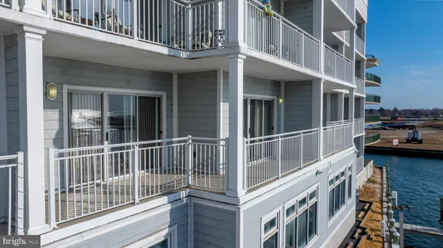 a view of a building from a balcony