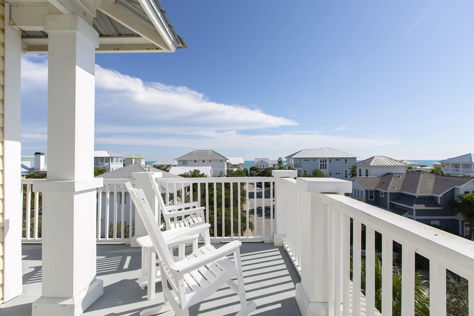 91 Old Beach Road Santa Rosa Beach, FL 32459 - Photo 13 of 25 a view of a balcony with wooden floor and fence