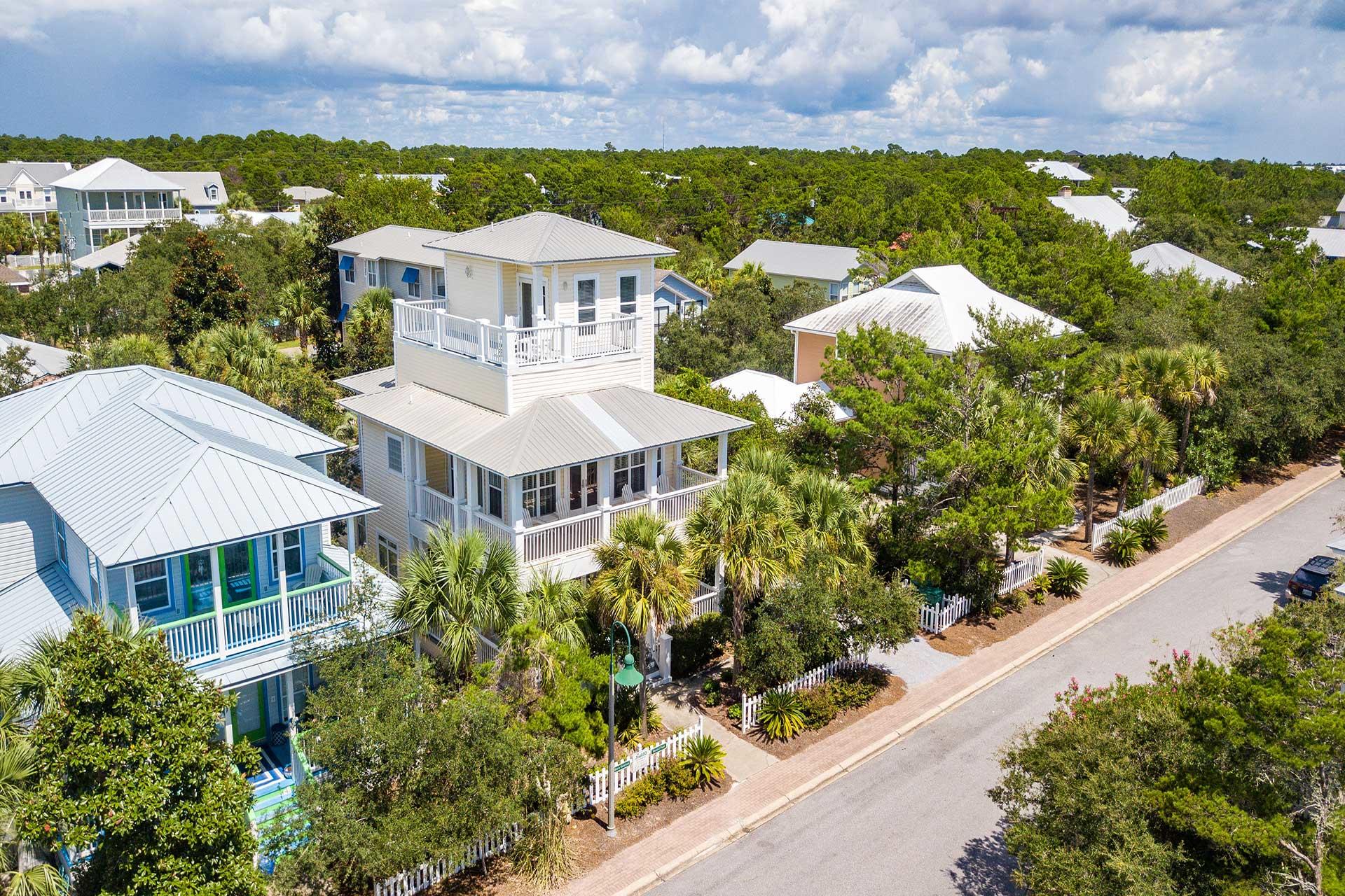 91 Old Beach Road Santa Rosa Beach, FL 32459 - Photo 4 of 25 an aerial view of residential houses with outdoor space and street view