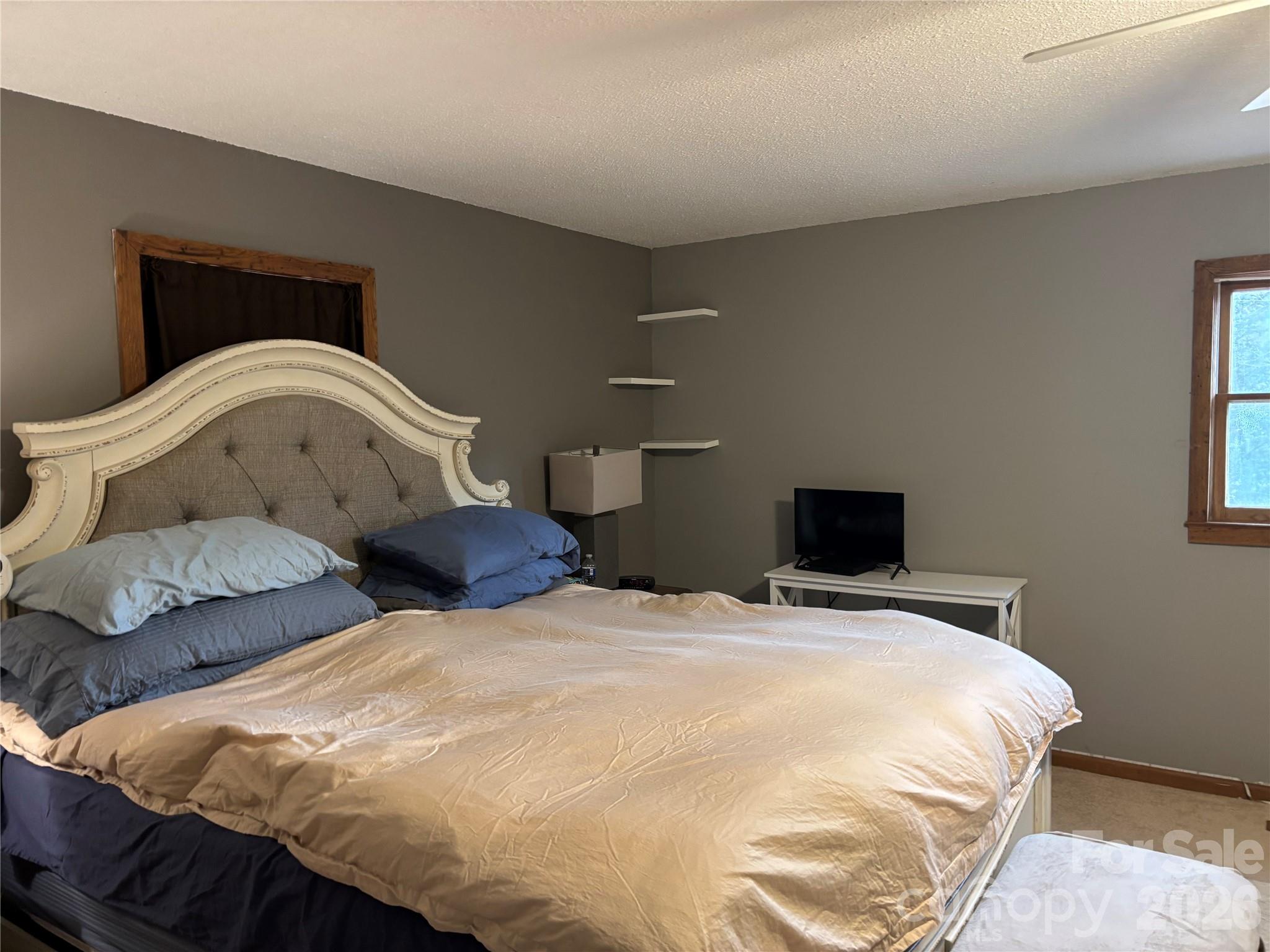 190 Benfield Road Crossnore, NC 28657 - Photo 20 of 36 a bedroom with two beds and a chandelier