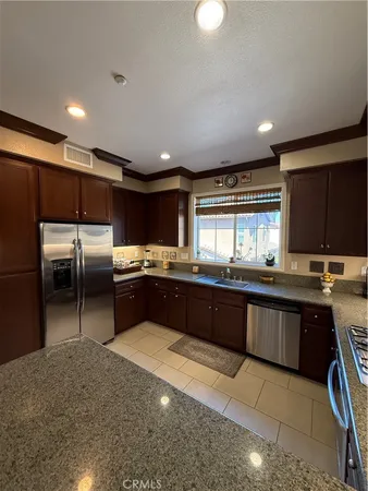 a large kitchen with lots of counter space