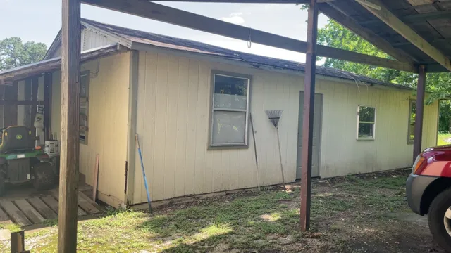 a backyard of a house
